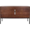 Safavieh Home Collection Zadie Coastal Black/Natural Rattan 3-Door Storage Sideboard(Walnut/Natural)