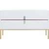Safavieh Home Collection Zadie Coastal Black/Natural Rattan 3-Door Storage Sideboard(White/Gold)