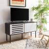Safavieh Home Shiloh Mid-Century Modern White and Walnut TV Media Stand(White / Black)