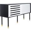 Safavieh Home Shiloh Mid-Century Modern White and Walnut TV Media Stand(White / Black)