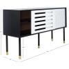 Safavieh Home Shiloh Mid-Century Modern White and Walnut TV Media Stand(White / Black)