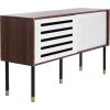 Safavieh Home Shiloh Mid-Century Modern White and Walnut TV Media Stand(White / Walnut)