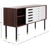 Safavieh Home Shiloh Mid-Century Modern White and Walnut TV Media Stand(White / Walnut)