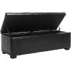 Safavieh Hudson Collection Nolita Leather Large Storage Bench, Saddle(Black)