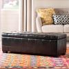 Safavieh Hudson Collection Nolita Leather Large Storage Bench, Saddle(Black)