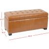 Safavieh Hudson Collection Nolita Leather Large Storage Bench, Saddle(Saddle)