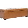 Safavieh Hudson Collection Nolita Leather Large Storage Bench, Saddle(Saddle)