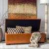 Safavieh Hudson Collection Nolita Leather Large Storage Bench, Saddle(Saddle)