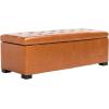 Safavieh Hudson Collection Nolita Leather Large Storage Bench, Saddle(Saddle)