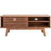 SAFAVIEH Aurelio TV Stand for up to 55″ Flatscreen – Walnut Brown, 1 Sliding Door with Interior Storage and Open Shelves, Entertainment Media Console (MED9600A)(Walnut)