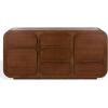SAFAVIEH Couture Collection – Herald Brown Wood Sideboard, Modern 3-Shelf Storage Cabinet, Fully Assembled (SFV5547A)(Brown)