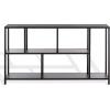 SAFAVIEH Couture Collection – Hodge Black Metal Console Table with 3 Shelves, Modern Minimalist Storage & Display (SFV9559A)(Black)