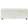 SAFAVIEH Couture Collection – Lynzie Grey Corduroy Storage Bench, Channel Tufted Upholstered Seat with Hidden Storage, Modern Accent Furniture (SFV6114B)(Ivory)