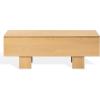 SAFAVIEH Couture Collection – Sherianya Walnut Brown Wood Storage Bench, Modern Rectangular Design with Block Legs (SFV4256B)(Natural)