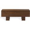 SAFAVIEH Couture Collection – Sherianya Walnut Brown Wood Storage Bench, Modern Rectangular Design with Block Legs (SFV4256B)(Walnut)