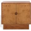 SAFAVIEH Couture Collection – Tessly Walnut Burl Veneer Chest, Modern Storage Cabinet with Shelf, Fully Assembled (SFV5549A)(Walnut Burl/Brass)
