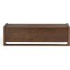 SAFAVIEH Couture Collection – Tyrell Natural Brown Wood Storage Bench, Modern Open-Base Design, Fully Assembled (SFV4257A)(Walnut)
