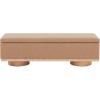 SAFAVIEH Couture Collection – Vianna Boucle Storage Bench, Black Upholstered Bench with Natural Wood Legs, Modern Entryway Bedroom Accent Seating (SFV5049C)(Camel/Natural)