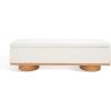 SAFAVIEH Couture Collection – Vianna Boucle Storage Bench, Black Upholstered Bench with Natural Wood Legs, Modern Entryway Bedroom Accent Seating (SFV5049C)(Ivory/Natural)
