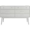 SAFAVIEH Couture Collection – Zack Grey 6-Drawer Wood Dresser with Silver Accents, Modern Storage Chest (DUP1004J)(Grey/Silver)