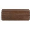 SAFAVIEH Couture Collection – Zuzu Walnut Brown Wood Storage Bench, Modern Slatted Design with Lift-Top Compartment (SFV4258A)(Walnut)