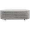 SAFAVIEH Couture Collection Jaymie Contemporary Taupe Linen/Black Oval Storage Bench(Dark Grey/Black)