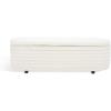 SAFAVIEH Couture Collection Jaymie Contemporary Taupe Linen/Black Oval Storage Bench(Ivory/Black)