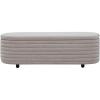 SAFAVIEH Couture Collection Jaymie Contemporary Taupe Linen/Black Oval Storage Bench(Light Grey/Black)