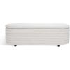 SAFAVIEH Couture Collection Jaymie Contemporary Taupe Linen/Black Oval Storage Bench(Taupe/Black)