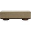 SAFAVIEH Couture Collection Vianna Light Brown Velvet/Walnut Rectangle Storage Bench