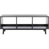 SAFAVIEH Cricket TV Stand for up to 55″ Flatscreen – Natural Acacia, Open Shelf Design, Entertainment Media Console (MED5002A)(Black)