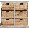 SAFAVIEH Home Collection – Keenan Cherry Storage Chest with Wicker Baskets, Farmhouse Accent Storage Cabinet, Fully Assembled (AMH5740C)(White Washed)