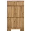 SAFAVIEH Home Collection – Sohan Black Shoe Rack, Slim Vertical Storage Cabinet with Drawer & Tilt-Out Shelves, Modern Entryway Organizer (STG3101B)(Oak)