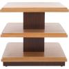 SAFAVIEH Home Collection – Suette Modern Black 3-Tier Square Accent Table with Shelves, Compact Storage Side Table for Living Room or Bedroom (ACC5001B)(Natural/Walnut)