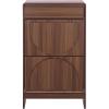 SAFAVIEH Home Collection – Willam Walnut Shoe Rack, Modern Slim Storage Cabinet with Drawer & Shelves, Space-Saving Organizer for Entryway or Hallway (STG3100A)(Walnut)