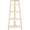 SAFAVIEH Home Collection Home Collection Rainier White/Natural 4-Tier Corner Storage Shelf