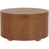 SAFAVIEH Home Collection Rafaela Black Round Tray Top Storage Coffee Table (Fully Assembled)(Natural Brown)
