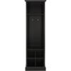SAFAVIEH Home Collection Surrey Farmhouse Antique White 6-Shelf 2-Hook Bottom Storage Hall Tree (Fully Assembled)(Black)