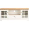 SAFAVIEH Home Collection Trudy White Wash and Oak 1-Drawer 2-Shelf Storage TV Media Stand (up to 60-inch Flat Screen)