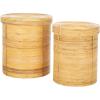 SAFAVIEH Home Collection Vali Natural Rattan Storage Basket with Lid Set of 2 (Fully Assembled)