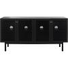SAFAVIEH Piran TV Stand for up to 70″ Flatscreen – Oak Brown & Gold, 4 Doors with Interior Storage, Entertainment Media Console (MED9611D)(Black/Black)
