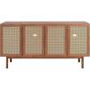SAFAVIEH Piran TV Stand for up to 70″ Flatscreen – Oak Brown & Gold, 4 Doors with Interior Storage, Entertainment Media Console (MED9611D)(Walnut / Gold)