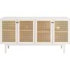 SAFAVIEH Piran TV Stand for up to 70″ Flatscreen – Oak Brown & Gold, 4 Doors with Interior Storage, Entertainment Media Console (MED9611D)(White / Gold)
