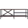 Safavieh Home Bruno Industrial Walnut and Black Storage Shelves TV Media Stand