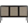 Safavieh Home Collection Zadie Coastal Black/Natural Rattan 3-Door Storage Sideboard(Black/Natural)