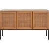 Safavieh Home Collection Zadie Coastal Black/Natural Rattan 3-Door Storage Sideboard(Natural/Black)