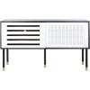 Safavieh Home Shiloh Mid-Century Modern White and Walnut TV Media Stand(White / Black)