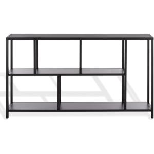 SAFAVIEH Couture Collection – Hodge Black Metal Console Table with 3 Shelves, Modern Minimalist Storage & Display (SFV9559A)(Black)
