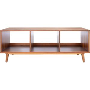 SAFAVIEH Cricket TV Stand for up to 55″ Flatscreen – Natural Acacia, Open Shelf Design, Entertainment Media Console (MED5002A)(Natural Acacia)