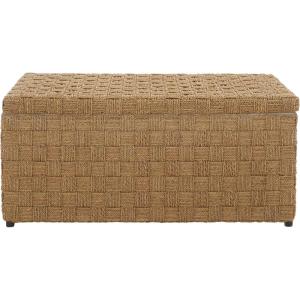 SAFAVIEH Home Collection – Ashban Natural Seagrass Rectangular Rattan Storage Trunk Bench with Side Handles, Fully Assembled (SEA7036A)